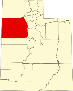 Tooele County na mapě státu Utah