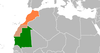 Location map for Mauritania and Morocco.