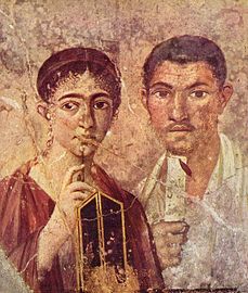 Paquius Proculus e sua esposa, afresco, Pompeia