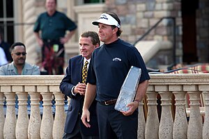 PGA Tour commissioner Tim Finchem and Phil Mic...