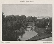 Widok na staw od południa w 1901 roku