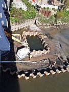 Pump and pilings for downstream pier, April 2022