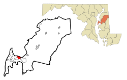 Queen Anne's County Maryland Incorporated and Unincorporated areas Kent Narrows Highlighted.svg