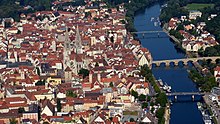 Die Regensburger Altstadt aus der Vogelperspektive