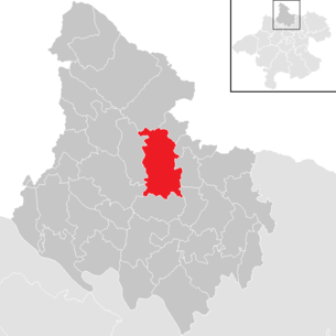 Lage der Gemeinde Rohrbach-Berg im Bezirk Rohrbach (anklickbare Karte)