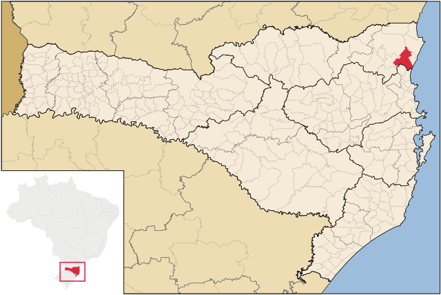 Localização de Araquari em Santa Catarina