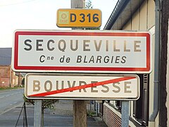 Panneau d'entrée de Secqueville