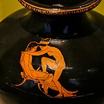 Oinochoe. The Shuvalov Painter. Around 430-420 BCE Shuvalov Painter ARV 1208 41 love-making (02).jpg