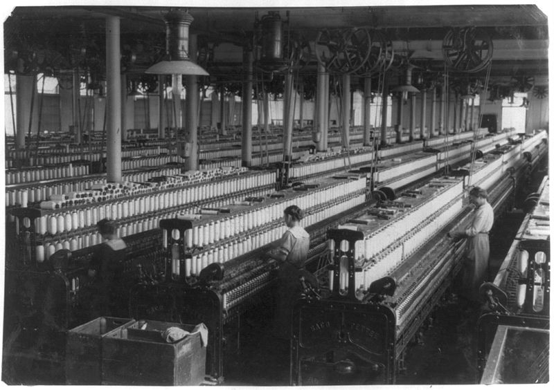 File:Spinning room in indian orchard cotton mill.jpg