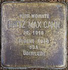 Stolperstein für Fritz Max Cahn