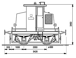 typový náčrt lokomotivy Ferrovia VND70/2m  ———————————————————