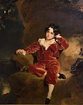 «Gutt i rødt» (Red boy eller Master Charles William Lambton) malt 1825 av Thomas Lawrence (1769–1830) , England