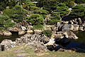 Il giardino al castello di Tokushima, dominato dalle rocce