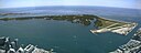 ☎∈ Panorama of Toronto Islands viewed from the CN Tower.