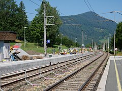 Kitzbühel, Bauarbeiten am Bahnsteiggleis 1