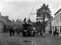 Douglas at the turn of the 20th century, with a Cork Electric Tramways and Lighting Company tram