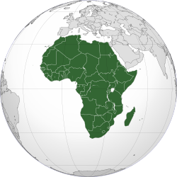 Carte de localisation de l'Afrique.