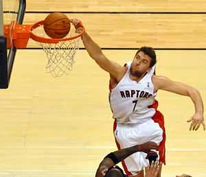 Andrea Bargnani dunk Toronto Raptors Miami Heat