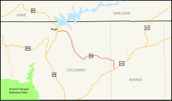 Karte der Arizona State Route 98