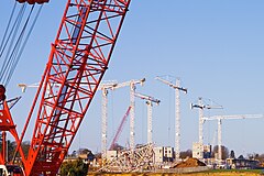 The company's tower cranes rebuilding Royal Ascot Ascot2005construction.jpg