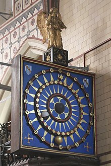 The astronomical clock Astronomical clock, Ottery St Mary's.jpg