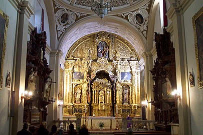 Retablo mayor y laterales de la iglesia del convento de la Encarnación (Baeza).