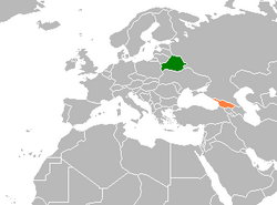 Map indicating locations of Belarus and Georgia