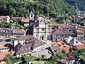 The old town of Bellinzona; with the church