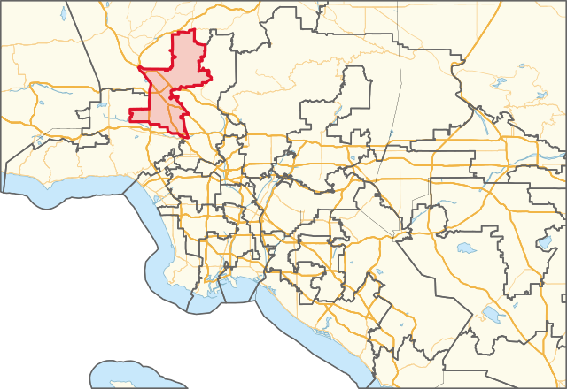 Description de l'image California's 29th congressional district in Greater Los Angeles (since 2023).svg.