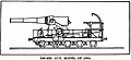 A line drawing of a Canon de 240 mm Mle 1884 sur de Circonstance Schneider.