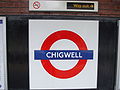 Roundel on 'eastbound' platform, towards Woodford