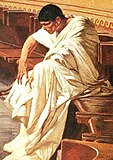 Ч. Маккари. Цицерон произносит речь против Катилины в Римском сенате. Деталь фрески