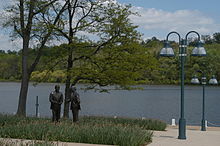 The lakefront in Downtown Columbia sits upon Lake Kittamaqundi Columbia Lake Front.jpg