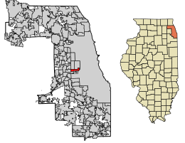 Location of Stickney in Cook County, Illinois.