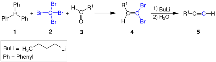 Corey-Fuchs-Reaktion Reaktionsschema ÜV8