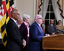 Governor of Maryland Larry Hogan announces the first confirmed case of coronavirus in Maryland to the press on March 5 Coronavirus Press Conference - 49626195758.jpg