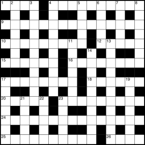 An example of a British-style crossword puzzle.