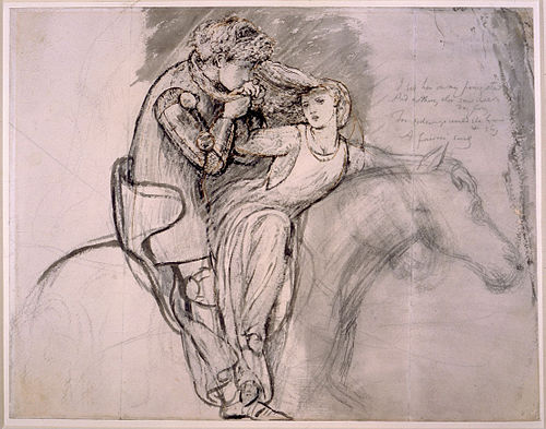 Dante Gabriel Rossetti - La Belle Dame sans Merci, 1855, pen and pencil