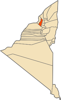Location of Charouine commune within Adrar Province