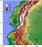 Гіпсометрична карта Еквадору