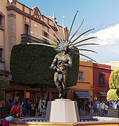 A statue of a Chichimeca Warrior in the city of Queretaro ElDanzanteJuanVelascoPardomop1.jpg