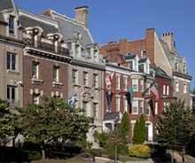 Photograph of ornate rowhouses