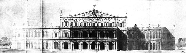 帝立オペラ座のための玄関部分建設計画図（Rohault de Fleury, November 1860）