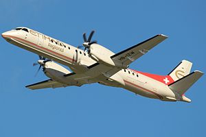 Etihad Saab 2000 take off.jpg