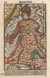 In "Cosmographia" (1570), by Sebastian Munster, "Europa regina" is the cartographic centre of the world. Europe As A Queen Sebastian Munster 1570.jpg