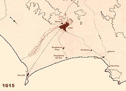 Expansión urbana de Lima al año 1615.