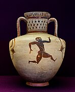 Amphore à col. Groupe de l'homme qui court. Milet (?) v. 540. British Museum.