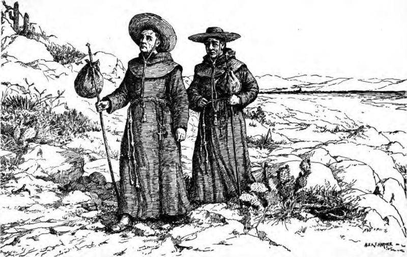 http://en.wikipedia.org/wiki/File:Franciscan_missionaries_in_California.jpg