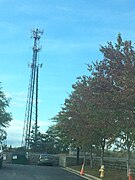 A standard American cell tower in Gainesville, Virginia.
