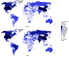 تولید ناخالص ملی در کشورهای مختلف در سال ۲۰۰۵